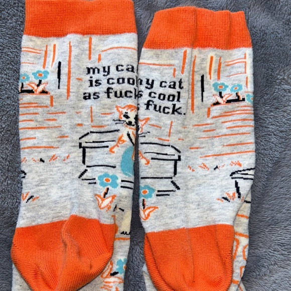 #2 My cat is cool as f@ck BlueQ blue Q socks - Picture 4 of 5